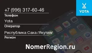 Кто звонил с 9963176046 - регион и оператор